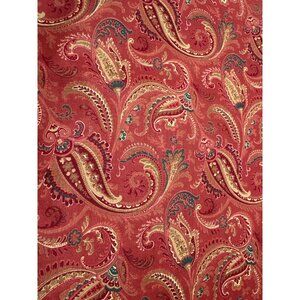 Vintage Paisley Fabric 23" x 44" Wide Cranston Print Works Co Cotton Red/Gold